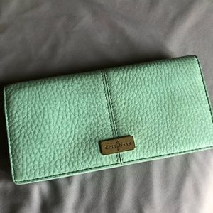 [Cole Haan] Seafoam Green Leather Bifold Wallet